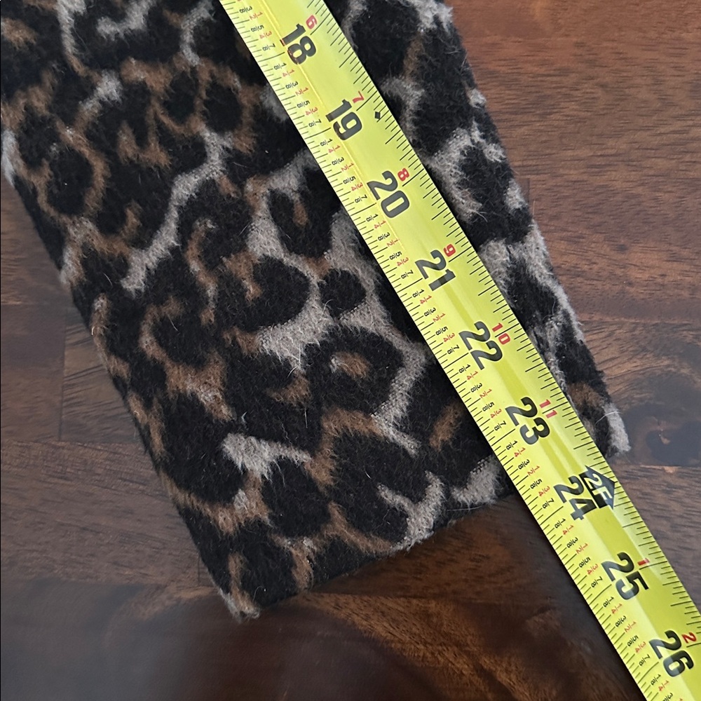 JOE FRESH Women's Black and Brown Cheetah Print Teddy Jacket - Picture 10 of 12